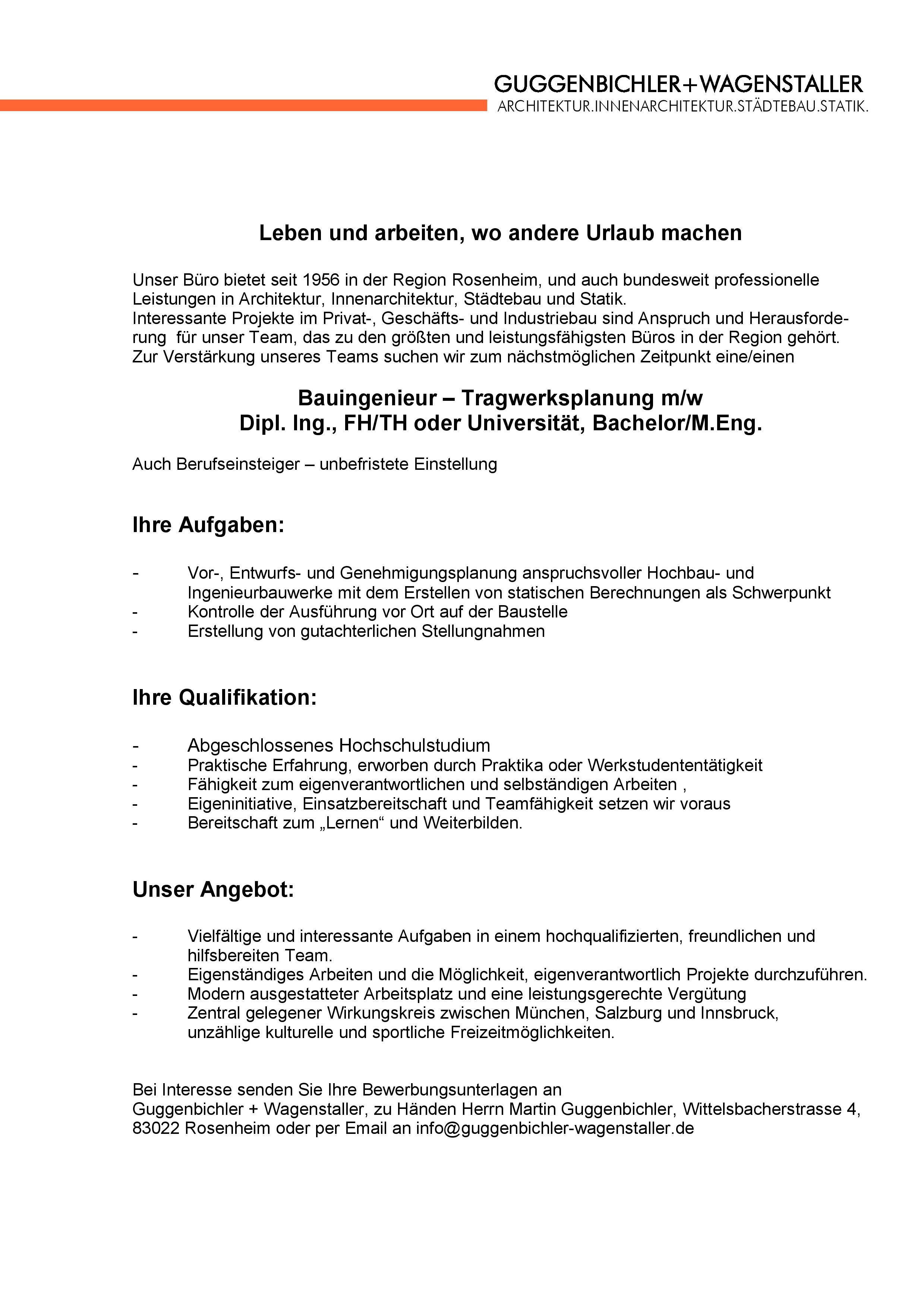 Bauingenieur Tragwerksplanung