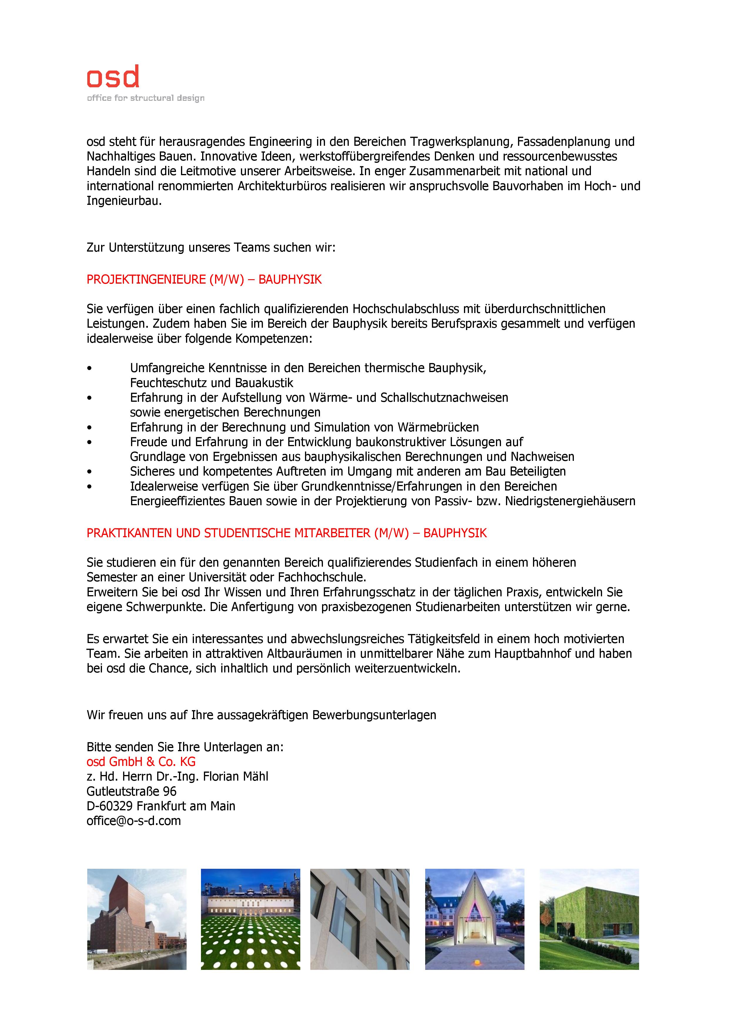 Projektingenieur Bauphysik