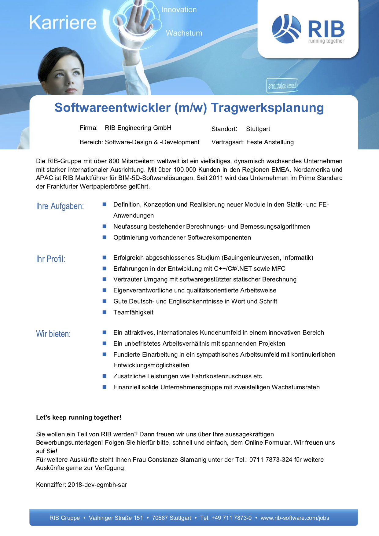 RIB Engineering GmbH Entwickler TWP 2018